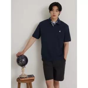 BEANPOLE MEN 오픈넥 티핑 포인트 맨투맨 티셔츠 - 네이비
