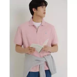 BEANPOLE MEN . 피케 칼라넥 반소매 티셔츠 - 코럴