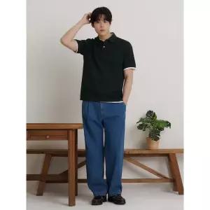 BEANPOLE MEN . 피케 칼라넥 반소매 티셔츠 - 그린