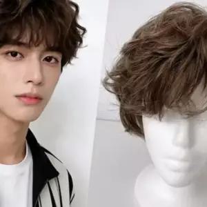 자연스러운 남자 통가발 남자 짧은머리 가발 남성 웨이브 패션