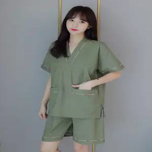 찜질방 사우나 옷 반팔 세트 교복 세라복 황토 잠옷 사우나복 찜질복 유니폼 숯가마 네이비