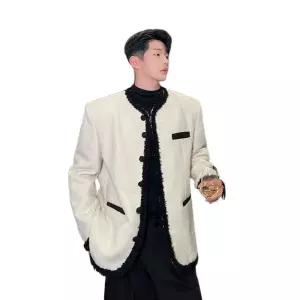 모던한 배색 잰더리스 데일리 루즈핏 아우터 여성 캐주얼 오피스룩 봄 재킷 슬러브 여름