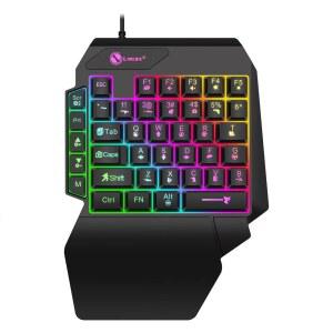 35KEYS 한 손으로 미니 게임용 키보드 노트북 데스크탑 PC 스마트 폰용 USB 초슬림 유선 백라이트