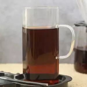 마카 4P 유리컵 머그컵 커피잔 내열 유리잔 사각400ml WFLW7WH