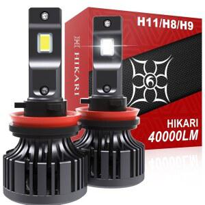 히카리 윙스 2026 40000LM H11 / H8 H9 LED 전구 45W 업그레이드 코어 칩 고광도 키트 6000k 쿨 흰색 화이트 IP68 방수 H16 안개등
