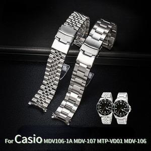 메탈시계줄 카시오 MDV106-1A MDV-107 MTP-VD01 MDV-106D 스트랩 스테인레스 스틸 팔찌 금속 20mm 22mm 교