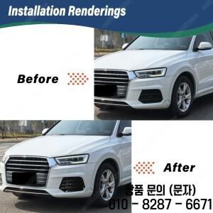 아우디 호환 Q3 2016 자동차 앞 범퍼 RS 안개등 프레임 그릴 교체 하단 그리드 바디 장식 개조 키트
