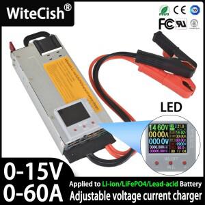 12V Lifepo4 /리튬 배터리 충전기 14.6V 60A 100A 태양광 전류 전압 조절 가능