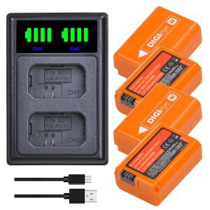 2160mAh NP-FW50 리튬 이온 배터리 소니 ZV-E10 A7 a6300 RX10 시리즈  LED 듀얼 충전기