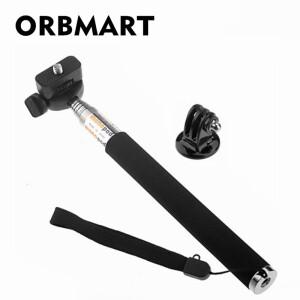 ORBMART 확장형 핸드 헬드 셀카 스틱 모노 포드 + Gopro Hero 용 마운트 어댑터 5 4 3 2 SJ4000 Xiaomi Yi