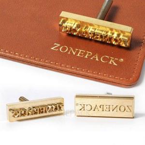 ZONEPACK 커스텀 로고 핫 포일 스탬핑 황동 몰드 브랜딩 가죽 목재 종이용 철제 버닝 스탬프 히팅(뒷면에 0.19인치 구멍이 있는 2인치 미만)