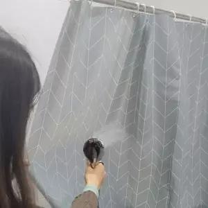 샤워커튼 비닐커튼 그레이 패턴 120x180 욕실 방수