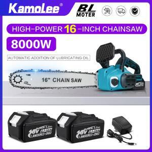 Kamolee 16 인치 8000w 브러쉬리스 전기 톱 Makita 18v 배터리 용 자동 오일링 목공
