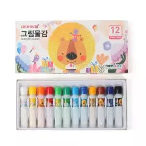 유아 어린이 초등 아동 모나미그림물감 12색 세트 수채화물감 유아미술도구