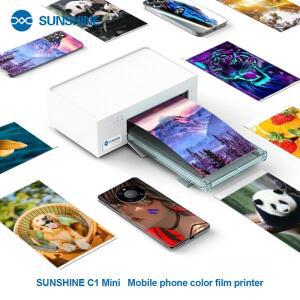 SUNSHINE C1 미니 컬러 필름 DIY 인쇄 프린터, WiFi  연결, 절단기 지원, 7.5인치