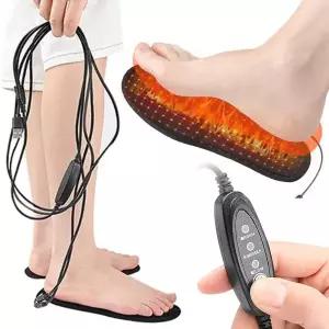 USB 가열 신발 깔창 겨울 전기 가열 깔창 USB 난방 발 따뜻하게 여성 남성을위한