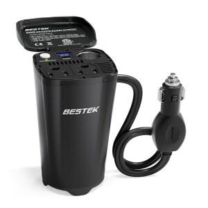BESTEK 200W 파워 인버터 12V DC에서 110V AC 차량 플러그 어댑터 콘센트 컨버터 [30W USB-C] / USB-고속 충전기(18W) 듀얼 노트북용 자동차 충전기 포함