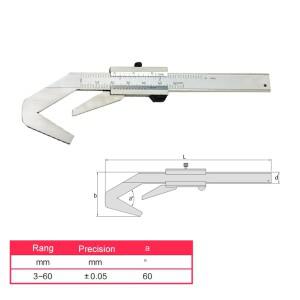 3-60mm 60/108 ° 버니어 캘리퍼스, 3 점 측정용 3/5, 밀링 커터 직경 홀수형