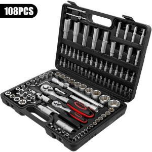 래칫 소켓 렌치 세트 108pcs 자동차 수리 도구 토크 콤보 스패너 스크루 드라이버 핸드