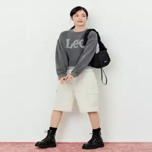 리 LEE 우먼 카고 데님 쇼츠 에크루