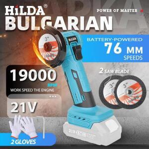 HILDA 3 인치 미니 브러쉬리스 앵글 그라인더 무선 목재 세라믹 연마 연삭기 Makita 21V 배터리 용 전동 공