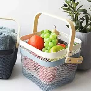 브롱테 밤부핸들 바구니 정사각