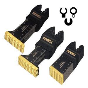 FEWELL 20PCS 티타늄 진동 톱날 경질 재료 금속 목재 플라스틱 못이 대부분의 도구에 맞습니다