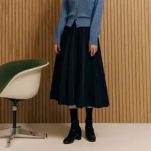 아쿠아스큐텀 정상가 159,800원 더엣지 데님 주름 스커트 WYSK6G02 422678