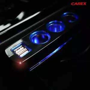 멀티소켓 카렉스 아이팝블루라인듀얼USB 3구소켓 차량용