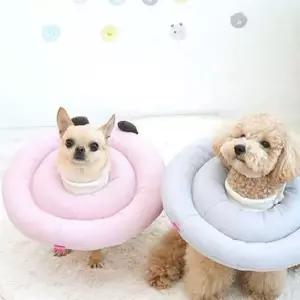 [펫] 넥카라 강아지 상처 강아지넥카라 S 목 쿠션형 애견 보호대 깔대기
