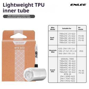 ENLEE 자전거 타이어 이너 튜브 TPU F/V 로드 마운틴 바이크 프레스타 밸브 45mm 부품