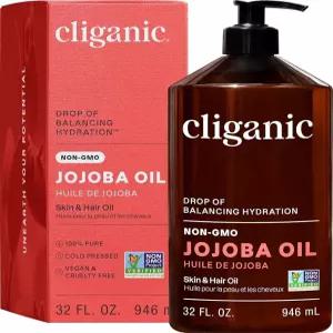 Cliganic 호호바 오일 GMO 프리, 벌크 | 피부, 모발 및 얼굴을 위한 . 순수함, 콜드 프레스 자연유래 헥산