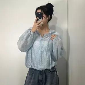 친절한탄씨 간절기 바람막이 여성점퍼 롱점퍼 도트 시스루 여름 바람막이 데일리점퍼 점퍼 자켓