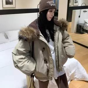 친절한탄씨 간절기 바람막이 숏점퍼 떡볶이단추 후드퍼 여성아우터점퍼 바람막이점퍼 자켓