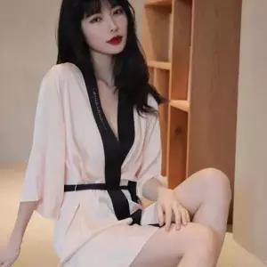 여성골프가운 여성 섹시 실크 로브 가운 골프가운 실크가운