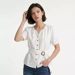 [카라]klache / 클라셰 (77까지)벨티드퍼프레이디블라우스_CB6MBL019C