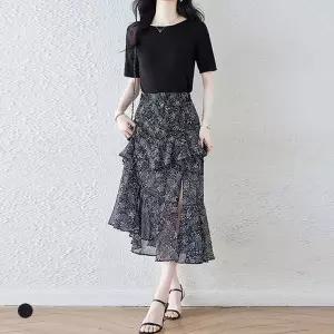 [카라]KARRA / KARRA 플라워슬릿쉬폰스커트_KL6MSK001C