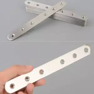 평철 175mm 10개 일자형평철 연결 보강용 브라켓 다목적평철 일자형평철 보강철물 코너철