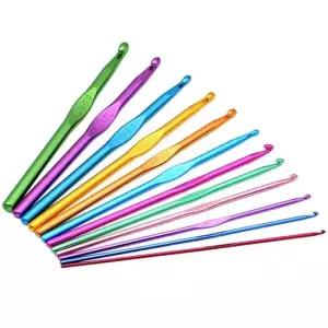 세트 12P 뜨개질 코바늘 컬러 코바늘세트 코바늘 컬러뜨개바늘