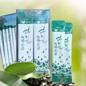 다희연 녹차소금 5gx20포 제주도 잎차 응융 소금