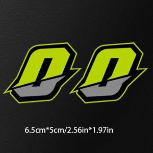 2PCS 오토바이 레이싱 아랍어 숫자 스티커 DIY Refit 반사 무지개 번호 헬멧 자동차 스타일링 3D 데칼