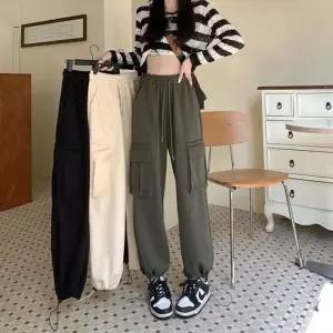 [라일리여성의류] Rly 여성바지 여성 바지 봄 와이드슬랙스 카고 포켓