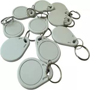 야롱테크 13.56MHZ ISO14443A M1 칩 RFID 키포브 태그 화이트 컬러 팩 100개