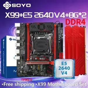 SOYO 게이밍 마더보드 X99 BSF C62 인텔 키트 제온 E5 2640 V4C DDR4 RAM 6GB=8G*2 233MHZ LGA203 TPM20