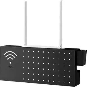 WiFi 라우터 박스 하이더 - 다기능 벽걸이 카본 스틸 커버 모뎀 네트워크 연결 콘센트용 출력 가드 정리함