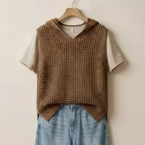 메르 후드 펀칭 민소매 니트_ME2LK003