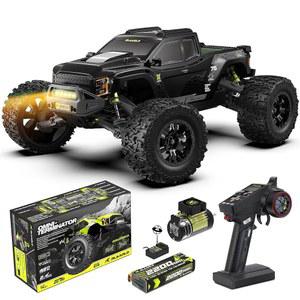 RIAARIO 1/10 브러시리스 RC 자동차 몬스터 트럭 50+MPH 4WD 방수 탄소 섬유 블랙 8세+