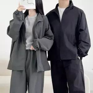 셀럽하우스 재킷 스트릿 반목 자켓 트레이닝 안감양털 운동복 커플 절개 스트링