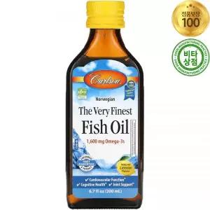 칼슨 노르웨이 The Very Finest Fish Oil 오메가 3 피쉬 오일 레몬 1600mg 200ml