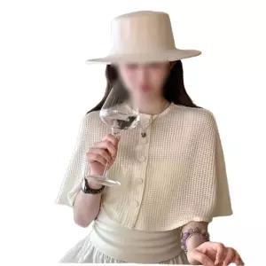 여름 판초 가디건 망토 루즈핏 숄 케이프 네트 그물 니트 펀칭